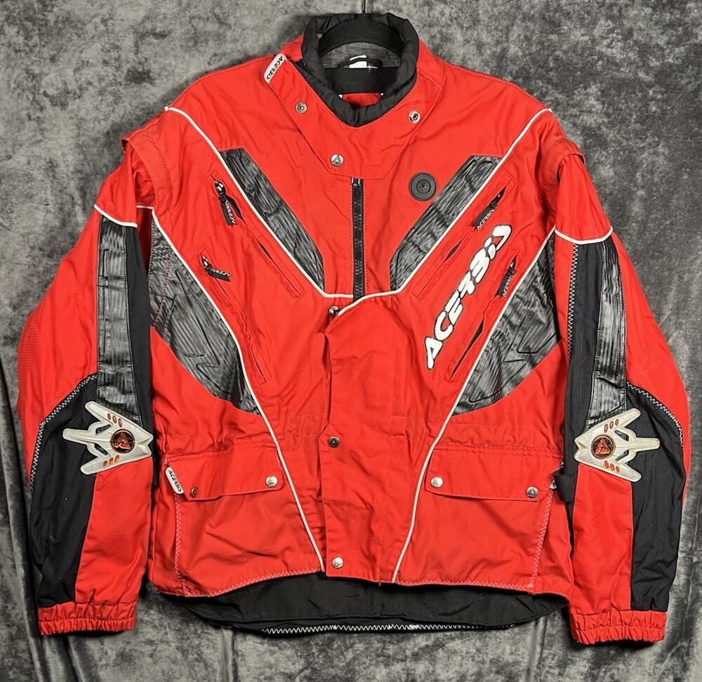 Acerbis Impact Jacket Mens L Red Motorcycle Racing Moto Armor Ventilated Riding